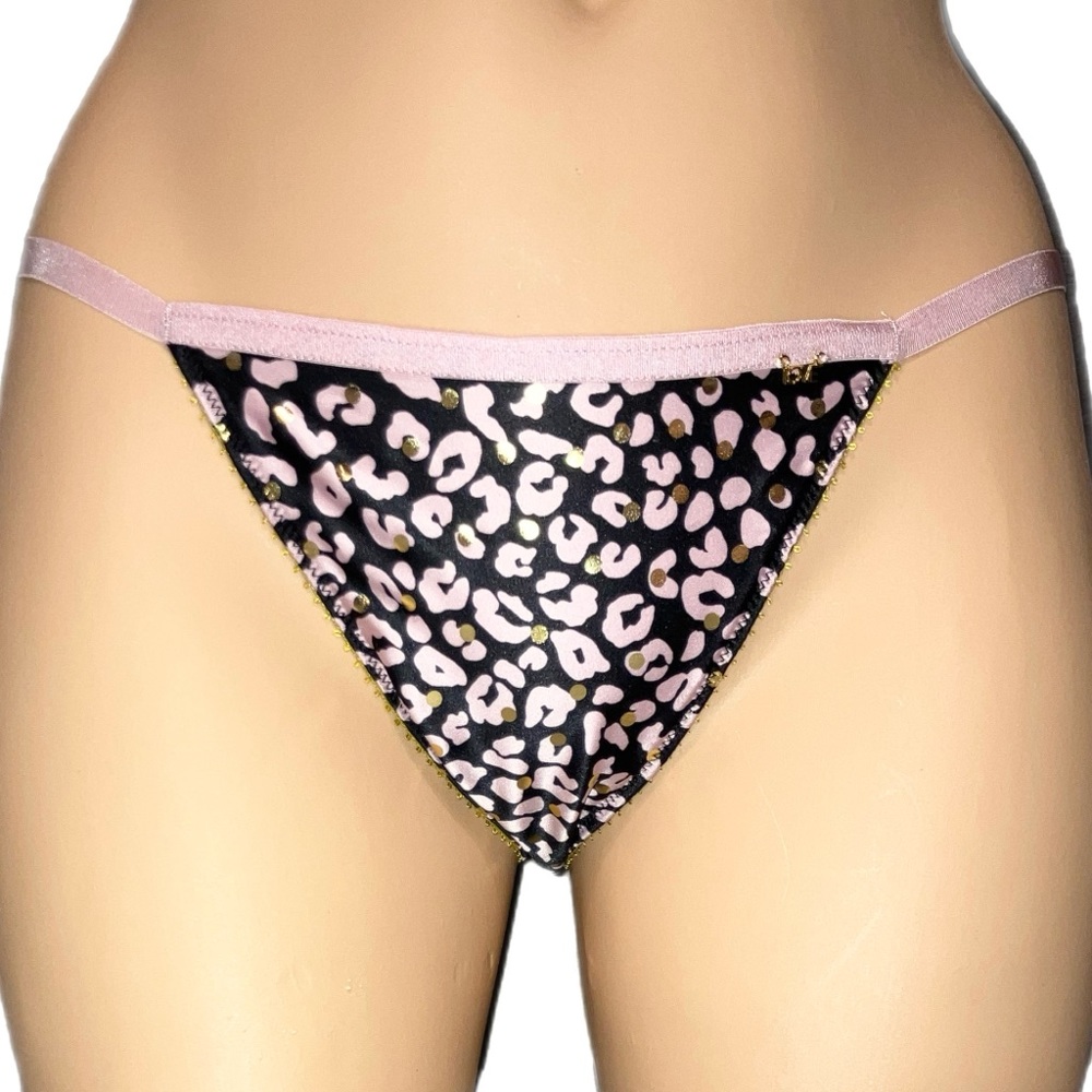 *3 for $30!* Victorias Secret Pink Black Leopard Satin Lace Bikini Panty XS